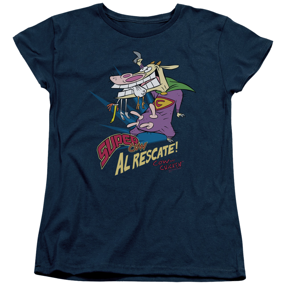 Cow and Chicken Super Cow - Women's T-Shirt Women's T-Shirt Cow and Chicken   