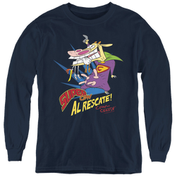 Cow & Chicken Super Cow - Youth Long Sleeve T-Shirt Youth Long Sleeve T-Shirt Cow and Chicken   
