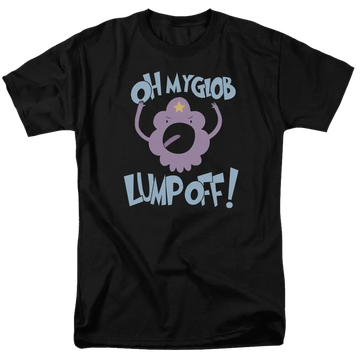 Black men's regular fit t-shirt with Adventure Time Lump Off graphic
