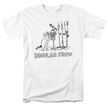 White men's regular fit t-shirt with Regular Show Tattoo Art graphic