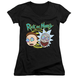 Rick and Morty Blown Minds - Juniors V-Neck T-Shirt Juniors V-Neck T-Shirt Rick and Morty   
