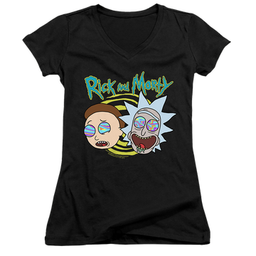 Rick and Morty Blown Minds - Juniors V-Neck T-Shirt Juniors V-Neck T-Shirt Rick and Morty   