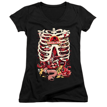 Rick and Morty Anatomy Park Logo - Juniors V-Neck T-Shirt Juniors V-Neck T-Shirt Rick and Morty   
