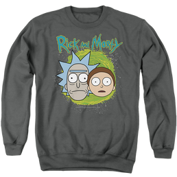 Rick and Morty Floating Heads - Men's Crewneck Sweatshirt Men's Crewneck Sweatshirt Rick and Morty   