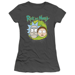 Rick and Morty Floating Heads - Juniors T-Shirt Juniors T-Shirt Rick and Morty   