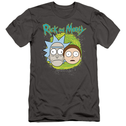 Rick and Morty Floating Heads - Men's Slim Fit T-Shirt Men's Slim Fit T-Shirt Rick and Morty   