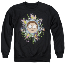 Rick and Morty Multiple Morty - Men's Crewneck Sweatshirt Men's Crewneck Sweatshirt Rick and Morty   