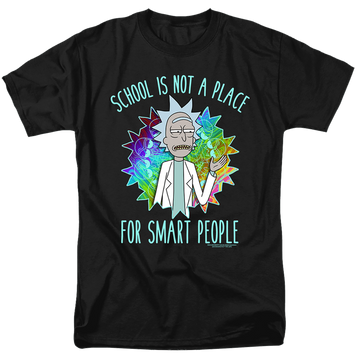 Black men's regular fit t-shirt with Rick and Morty School graphic