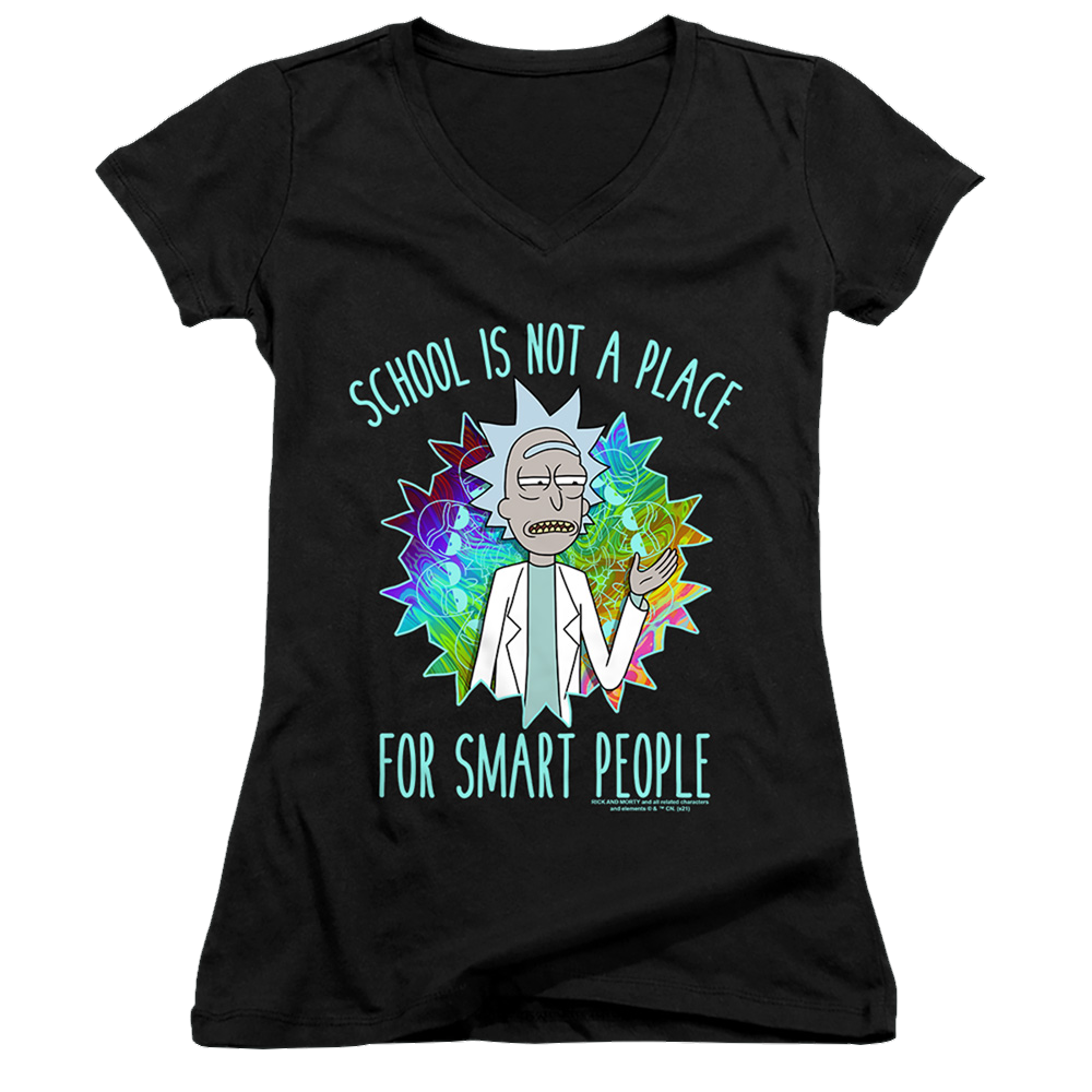 Rick and Morty School - Juniors V-Neck T-Shirt Juniors V-Neck T-Shirt Rick and Morty   