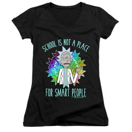 Rick and Morty School - Juniors V-Neck T-Shirt Juniors V-Neck T-Shirt Rick and Morty   