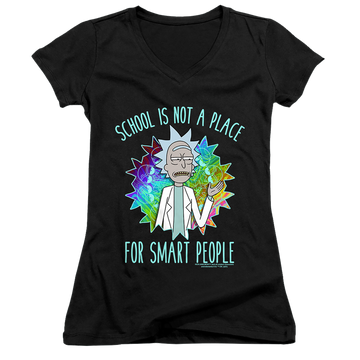 Rick and Morty School - Juniors V-Neck T-Shirt Juniors V-Neck T-Shirt Rick and Morty   