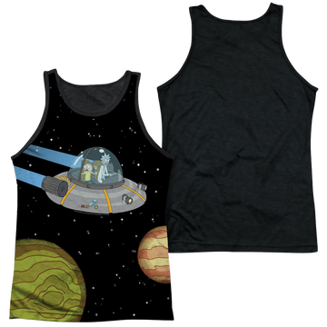Rick and Morty In Space men's black back tank