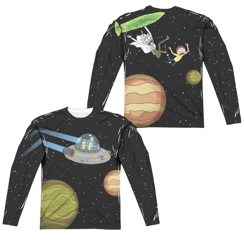 Rick and Morty Rick And Morty In Space - Men's All-Over Print Long Sleeve Men's All-Over Print Long Sleeve Rick and Morty   