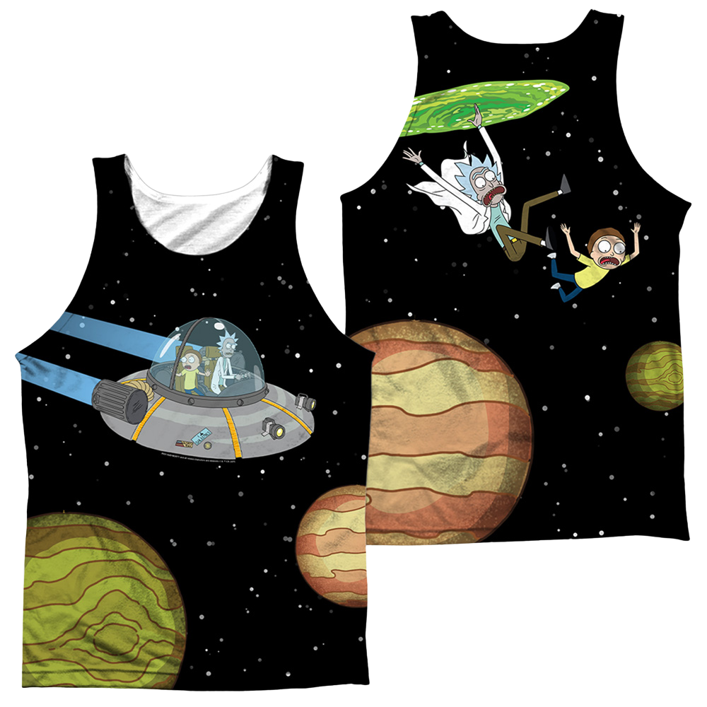 Rick and Morty Rick And Morty In Space - Men's All Over Print Tank Top Men's All Over Print Tank Rick and Morty   