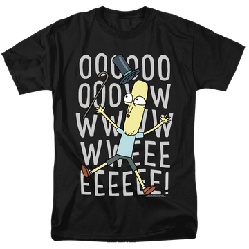 Black men's regular fit t-shirt with Rick and Morty Oowweeeee graphic