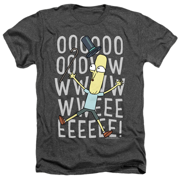 Charcoal men's heather t-shirt with Rick and Morty Oowweeeee graphic