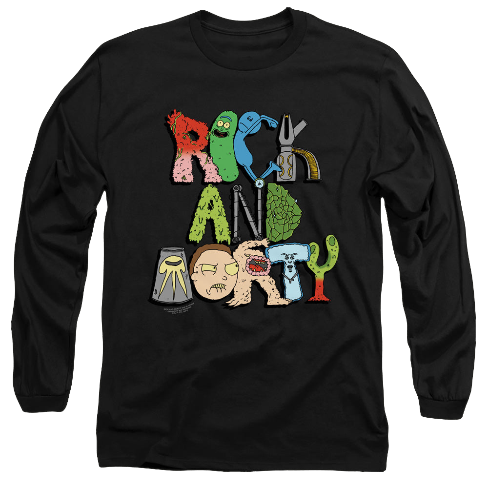 Rick and Morty Illustrated Logo - Men's Long Sleeve T-Shirt Men's Long Sleeve T-Shirt Rick and Morty   
