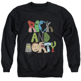 Rick and Morty Illustrated Logo - Men's Crewneck Sweatshirt Men's Crewneck Sweatshirt Rick and Morty   