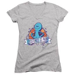 Rick and Morty Existence Is Pain - Juniors V-Neck T-Shirt Juniors V-Neck T-Shirt Rick and Morty   