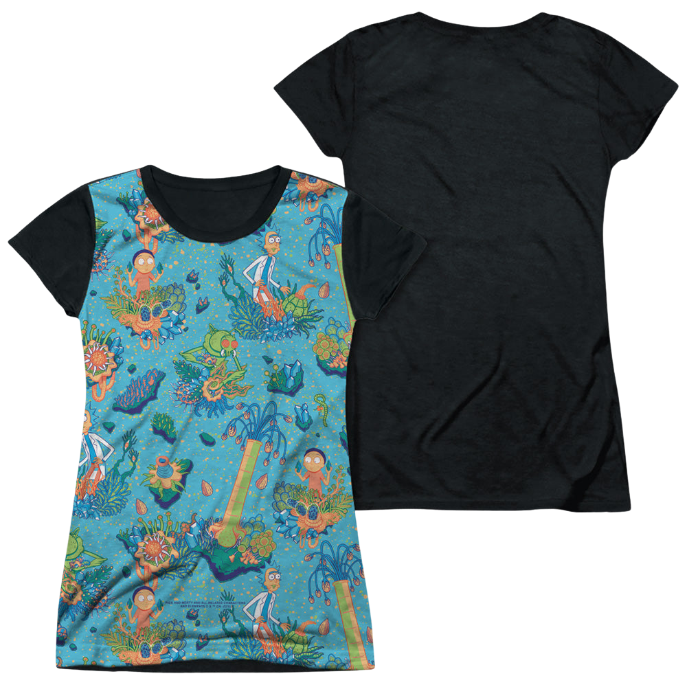 Rick and Morty Ricktanical - Juniors Black Back T-Shirt Juniors Black Back T-Shirt Rick and Morty   