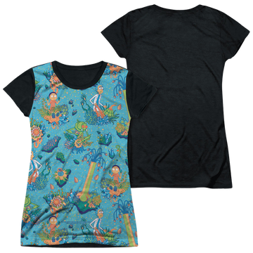 Rick and Morty Ricktanical juniors black back t-shirt