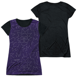 Rick and Morty Stars - Juniors Black Back T-Shirt Juniors Black Back T-Shirt Rick and Morty   