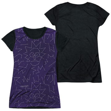Rick and Morty Stars juniors black back t-shirt
