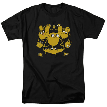 Black men's regular fit t-shirt with Adventure Time Jakes graphic