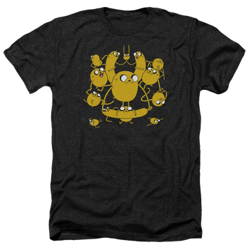 Charcoal men's heather t-shirt with Adventure Time Jakes graphic