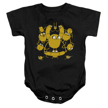 Black baby bodysuit with Adventure Time Jakes graphic
