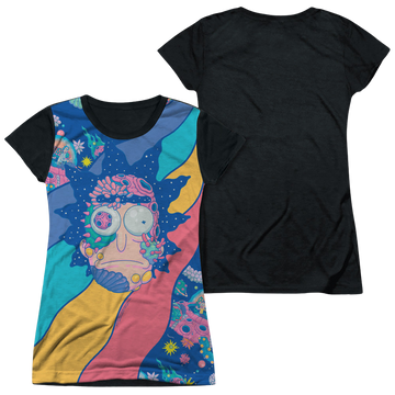 Rick and Morty Goodbye juniors black back t-shirt