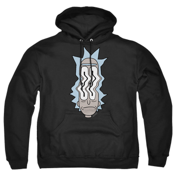 Black pullover hoodie with Rick and Morty Rick Waves graphic