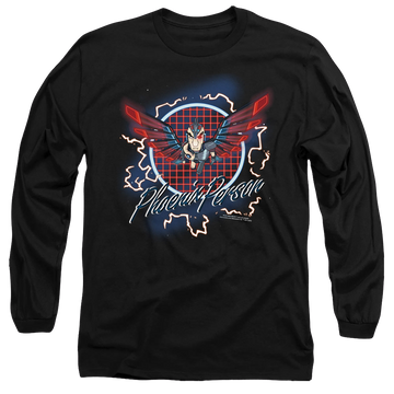 Black men's long sleeve t-shirt with Rick and Morty Phoenix Person graphic