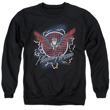 Black men's crewneck sweatshirt with Rick and Morty Phoenix Person graphic