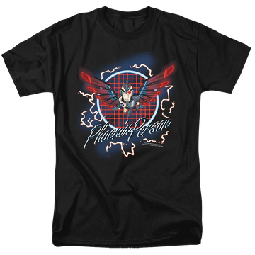 Black men's regular fit t-shirt with Rick and Morty Phoenix Person graphic
