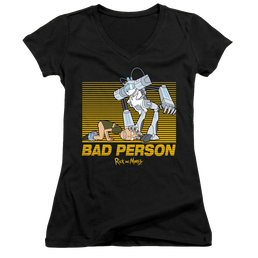Rick and Morty Bad Person - Juniors V-Neck T-Shirt Juniors V-Neck T-Shirt Rick and Morty   