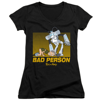 Rick and Morty Bad Person - Juniors V-Neck T-Shirt Juniors V-Neck T-Shirt Rick and Morty   