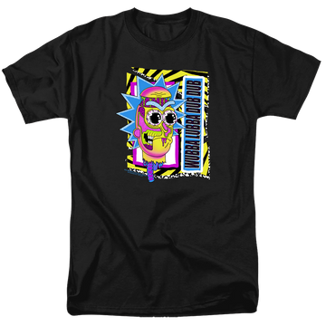 Black men's regular fit t-shirt with Rick and Morty Wubba Lubba Dub Dub graphic