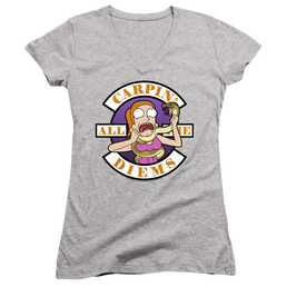 Rick and Morty Carp En All Them Diems - Juniors V-Neck T-Shirt Juniors V-Neck T-Shirt Rick and Morty   