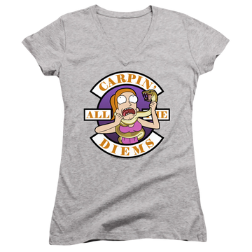 Rick and Morty Carp En All Them Diems - Juniors V-Neck T-Shirt Juniors V-Neck T-Shirt Rick and Morty   