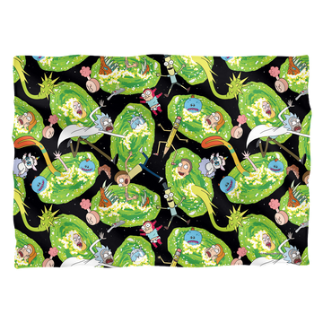 Rick and Morty Portal Mayhem pillow case
