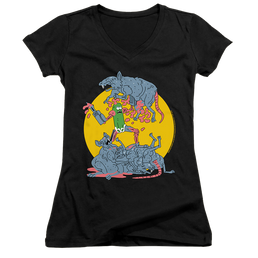Rick and Morty The Adventures Of Pickle Rick - Juniors V-Neck T-Shirt Juniors V-Neck T-Shirt Rick and Morty   