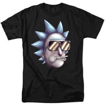 Black men's regular fit t-shirt with Rick and Morty Cool Rick Alternate Reality graphic