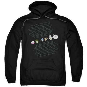 Black pullover hoodie with Regular Show Regular Grid graphic