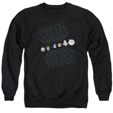 Black men's crewneck sweatshirt with Regular Show Regular Grid graphic