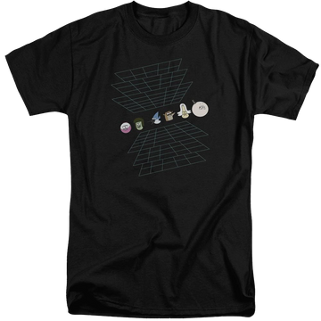Black men's tall fit t-shirt with Regular Show Regular Grid graphic