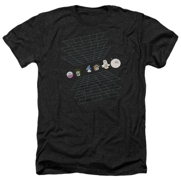 Charcoal men's heather t-shirt with Regular Show Regular Grid graphic