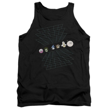 Black men's tank with Regular Show Regular Grid graphic