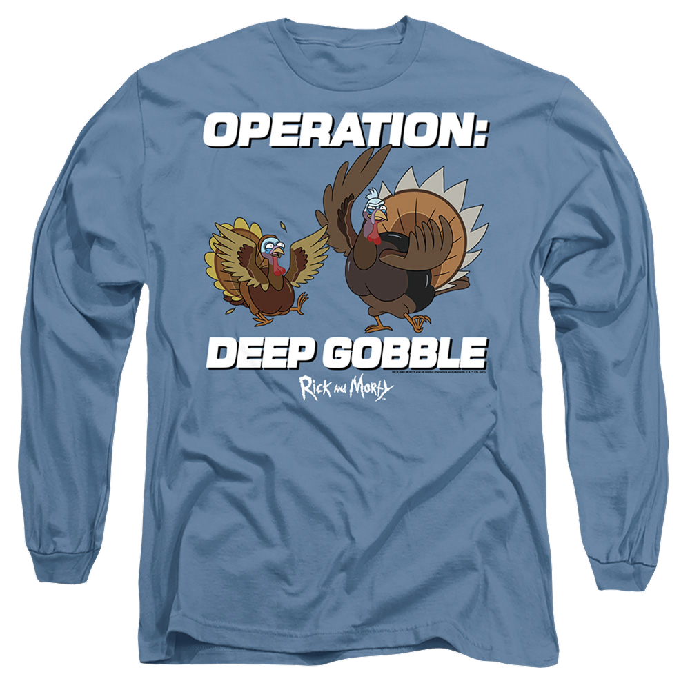 Rick and Morty Operation Deep Gobble - Men's Long Sleeve T-Shirt Men's Long Sleeve T-Shirt Rick and Morty   