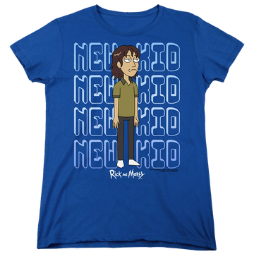 Royal women's t-shirt with Rick and Morty Bruce Chutback graphic
